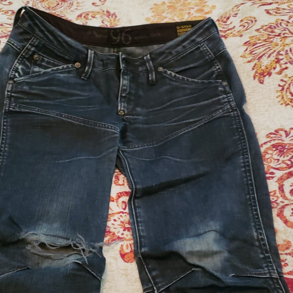 A pair of blue GStar jeans